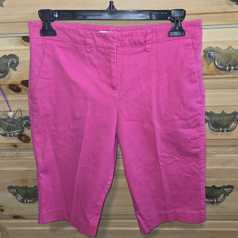 New York & Company Pink Bermuda Shorts Tailored Fit